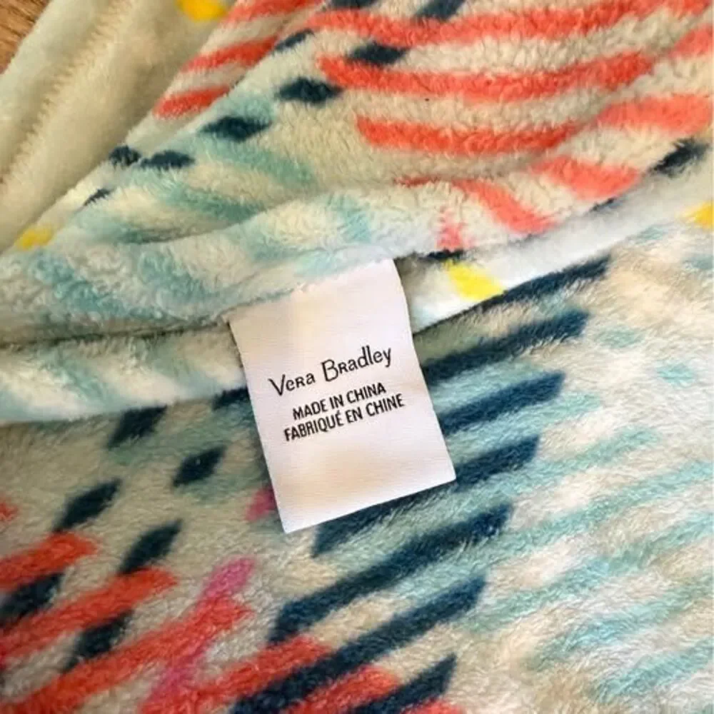 Vera Bradley large fleece plush throw blanket